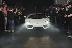 Lamborghini Aventador is showcased during the event in San Paolo