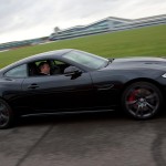 Martin Brundle tests Jaguar XKR-S on track at Silverstone