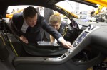 Prime Minister David Cameron takes a closer look at the McLaren MP4-12C