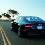 Rear view of award winning black Audi A7