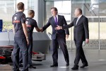 UK Prime Minister David Cameron visits McLaren and meets Lewis Hamilton and Jenson Button