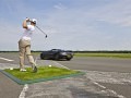 GUINNESS WORLD RECORD DAVID COULTHARD CATCHES FARTHEST HOLE IN ONE WITH MERCEDES-BENZ SLS AMG ROADSTER