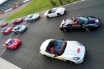 Massa Leads Ferrari World Record Convoy Parade In Black 458 Spider At Silverstone Race Circuit 964 Cars On The Track