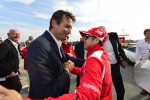 Massa At Ferrari World Record Convoy Parade At Silverstone Race Circuit 964 Cars On The Track