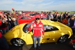 Massa With A Yellow 355 At Ferrari World Record Convoy Parade At Silverstone Race Circuit 964 Cars On The Track