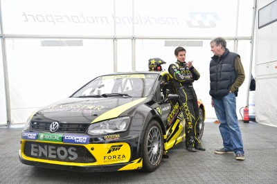 Tanner Foust and James May with the Marklund Motorsport VW Polo
