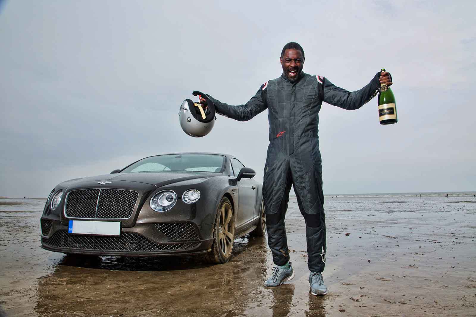 Idris Elba breaks ‘Flying Mile’ at legendary land speed location Pendine Sands in Bentley Continental GT Speed